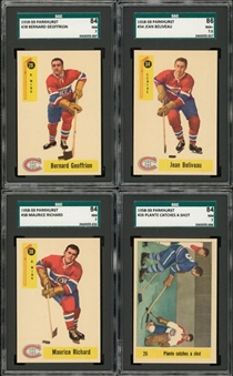 1958-59 Parkhurst Hall of Famers SGC-Graded Collection (4 Different) Including Richard and Geoffrion